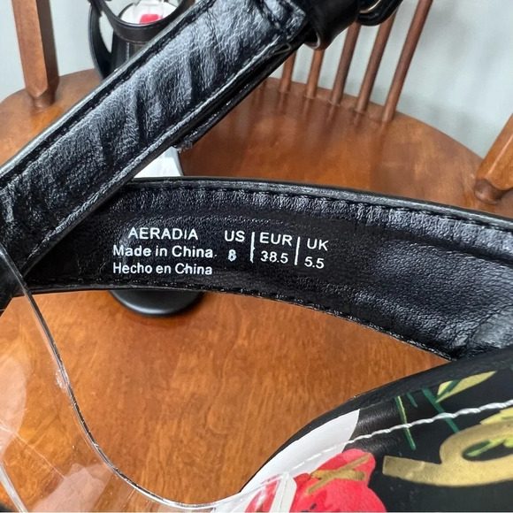 Mix No. 6 Aeradia Floral Faux Leather Appliqué Stiletto High Heels Encanto Vibe - Picture 8 of 9